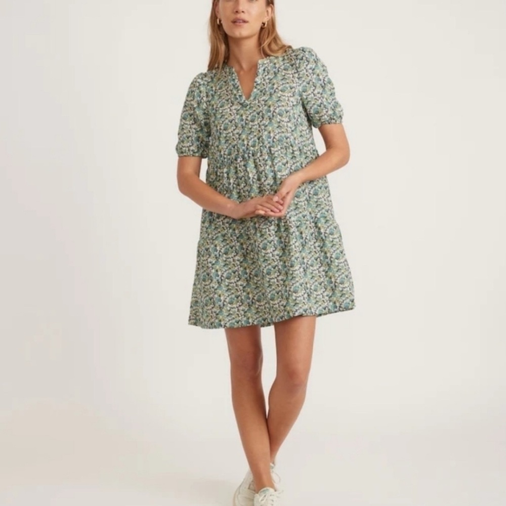 Marine Layer Jamie Ditsy Boho flower Floral Print Mini Dress XS Pockets